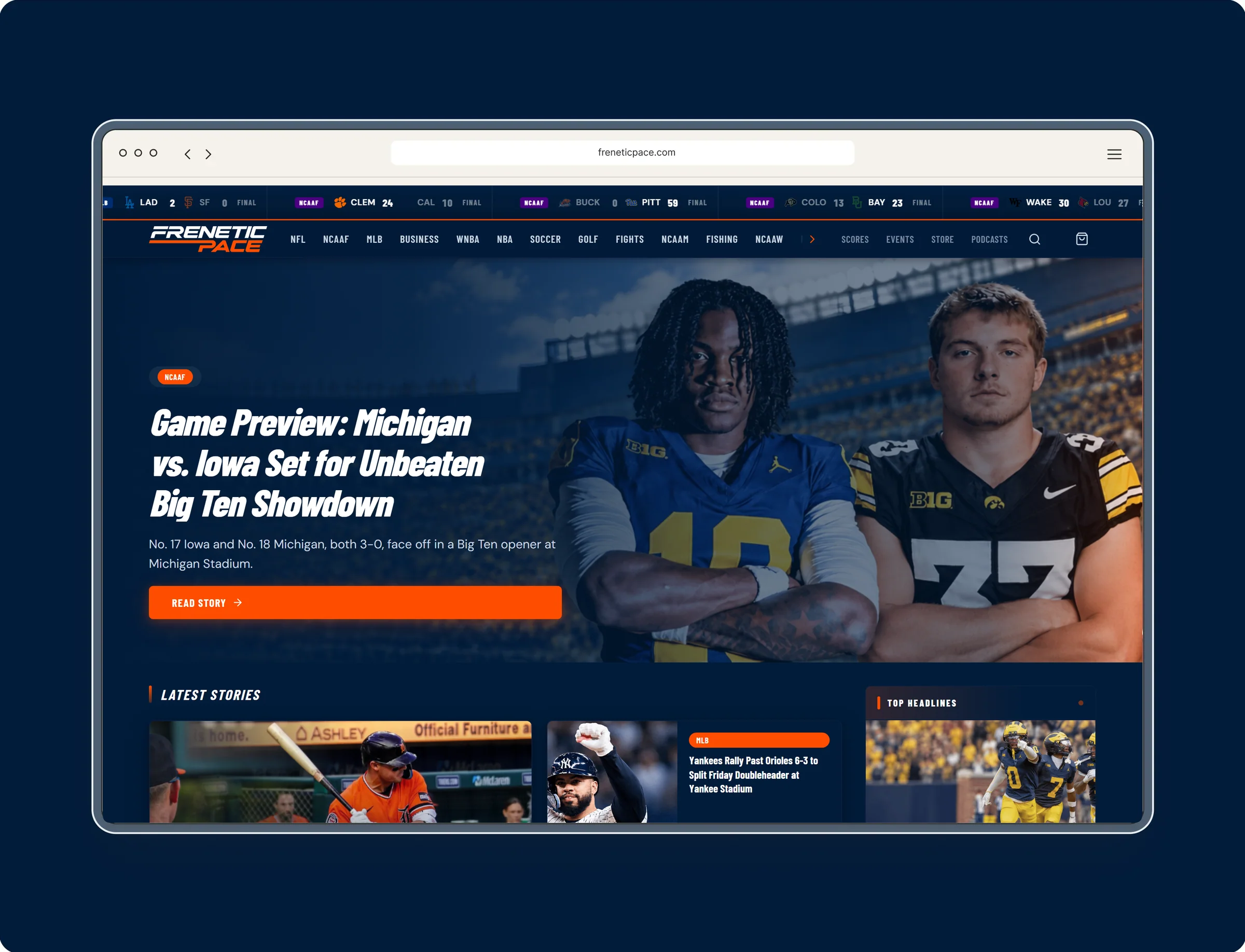 Frenetic Pace — Articles, scores, tickets and a store, on a single platform.