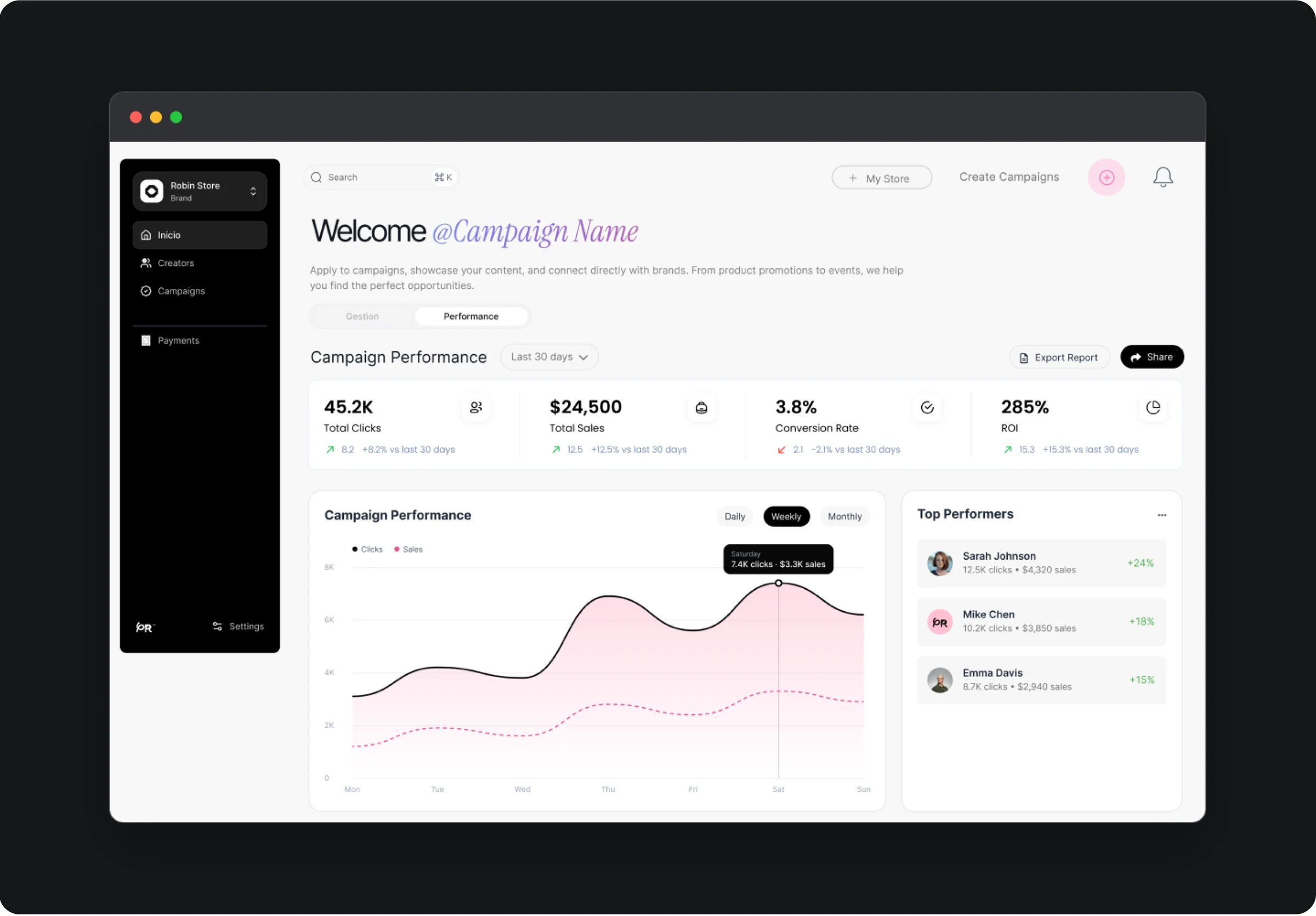 PR Tool · campaign performance, from the same system