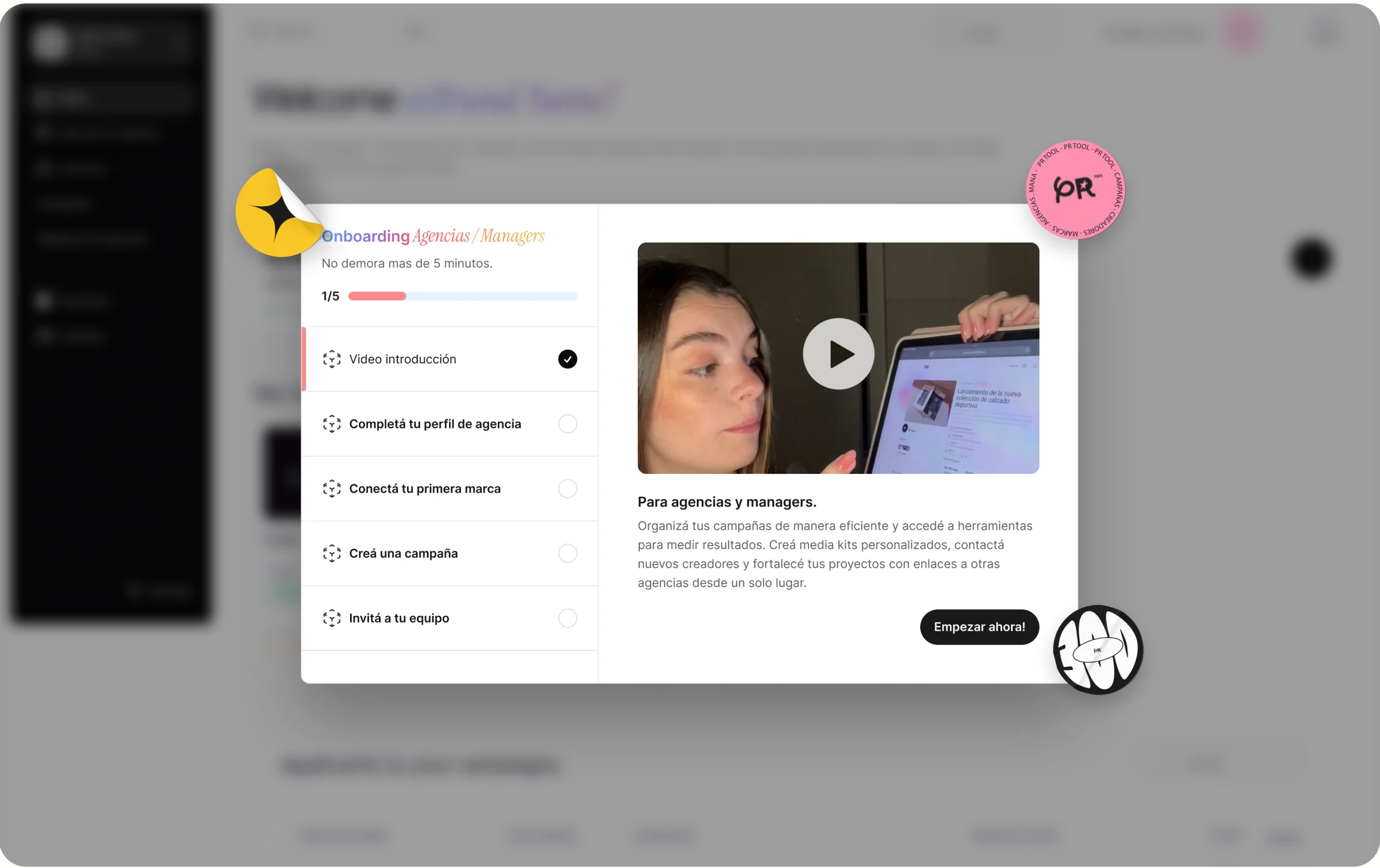 PR Tool · onboarding flow